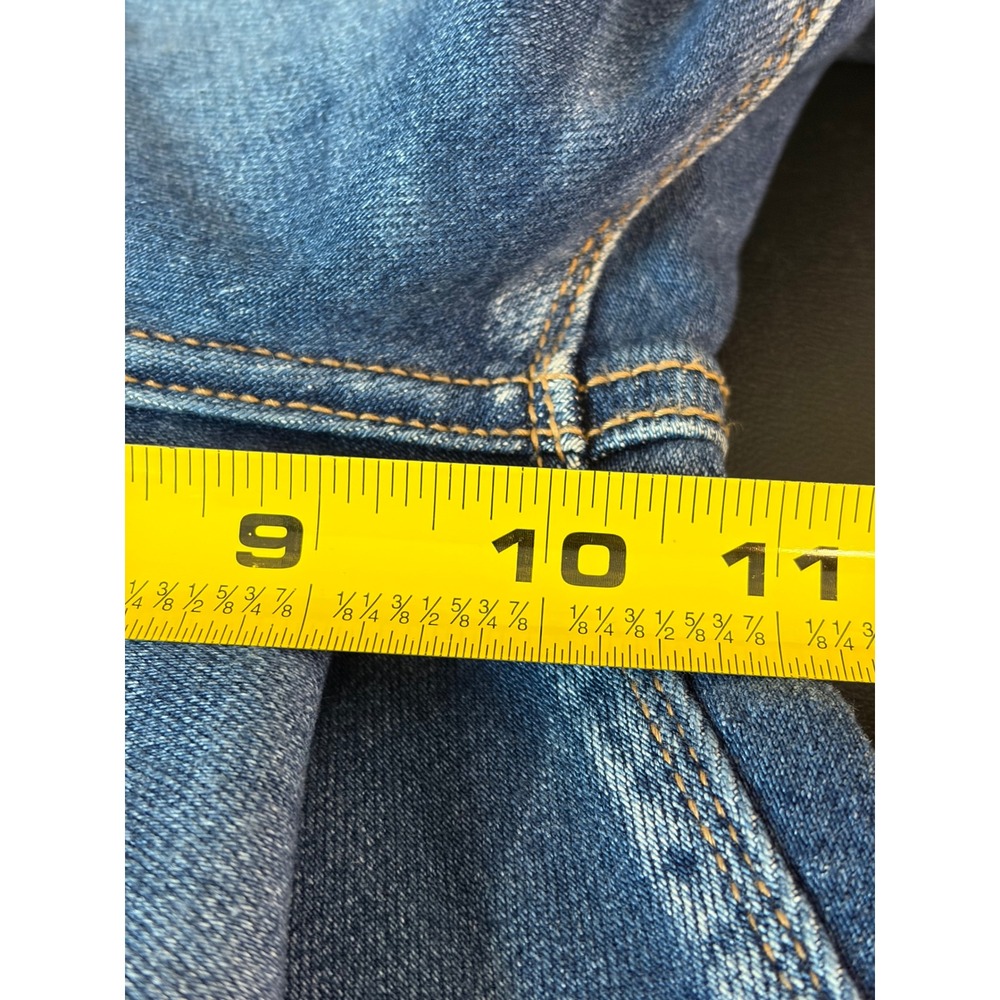 Cello Womens High Rise Distressed Skinny Jeans Dark Wash Raw Hem Size 1 - Picture 5 of 6